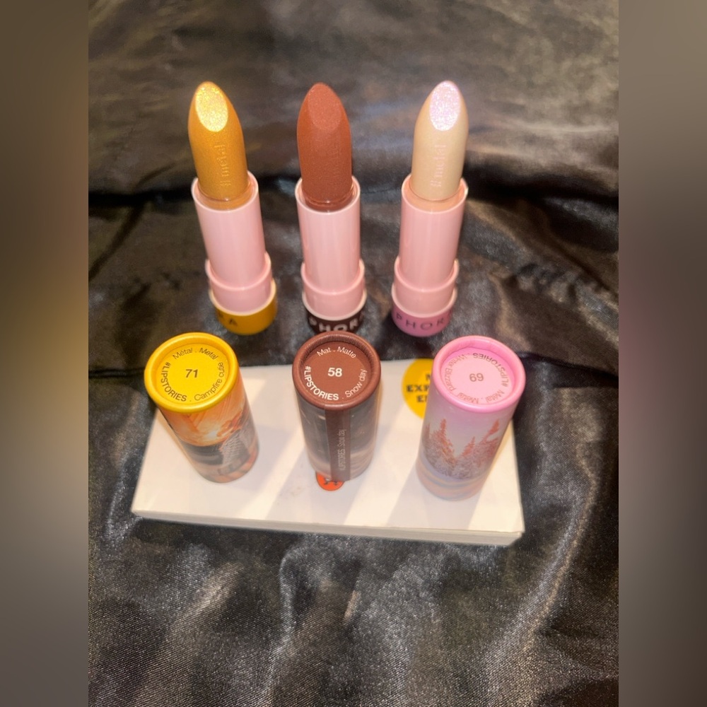 BNIP 3 discontinued Sephora lipsticks & 2 BNIP Natural & Canadian made lip balms